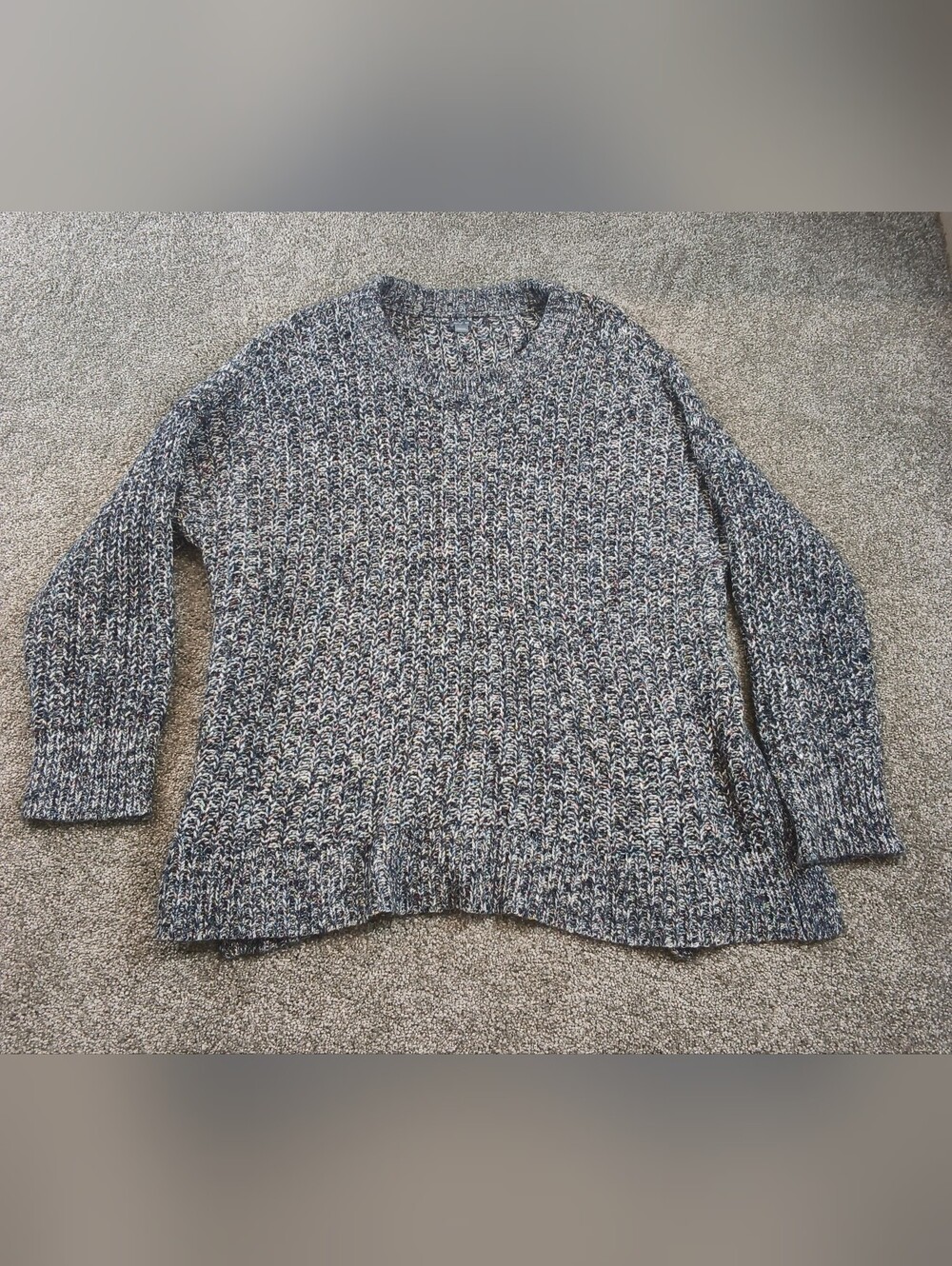 Aerie Sweater Women Size Medium Confetti Colorful Chunky Cable Knit